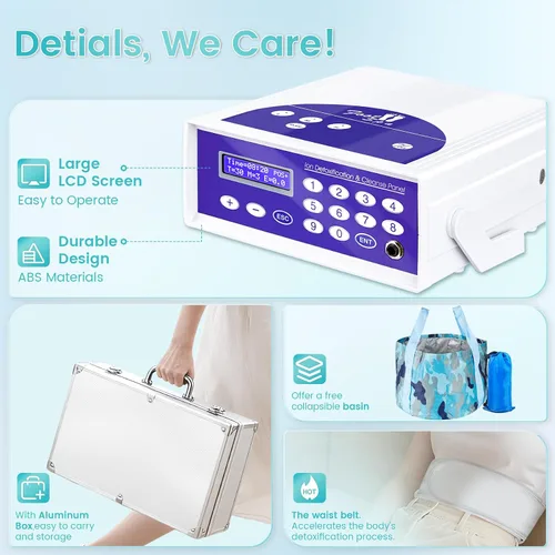 Vista 5 de Máquina de desintoxicación iónica para baño de pies, spa de pies para uso doméstico, sistema de baño de pies de desintoxicación iónica, incluye