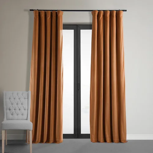 Vista 43 de HPD Half Price Drapes Cortinas Opacas Térmicas de Terciopelo Signature para Sala de Estar de 63 Pulgadas de Largo (1 Panel) con Bolsillo para Barra