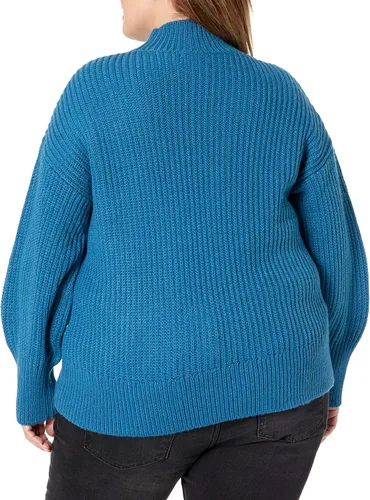 Vista 5 de The Drop INES - Suéter grueso acanalado con cuello alto falso para mujer