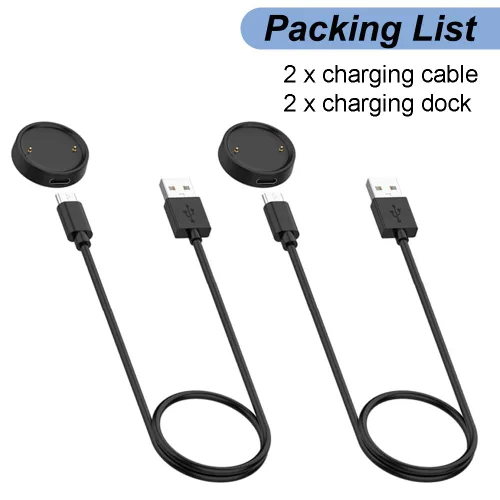 Vista 5 de Emilydeals Cargador para Amazfit Active 2/Bip 6, cable de carga USB de repuesto para reloj inteligente Amazfit Bip 6/Active 2 (3.3 pies/3.3 ft) (2)