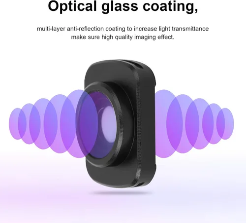 Vista 2 de Lente gran angular, lente de cámara anamórfica magnética de aleación de aluminio Lente gran angular de vidrio óptico para OSMO por defecto