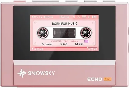 Vista 5 de SnowSky/FiiO Echo MINI HiFi Bluetooth Reproductor de MP3, 15 Horas de Reproducción, Control de Volumen Independiente con Salidas de Auriculares