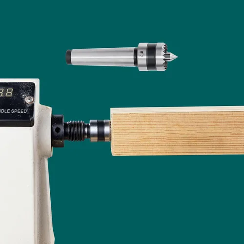 Vista 4 de MT2 Centro de Impulsión para Torno de Madera con Herramientas y Accesorios de Torneado para Torno de Madera Crown de 1 pulgada