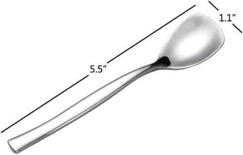 Vista 2 de Cucharas de helado de acero inoxidable de 12 piezas, cuchara de yogur