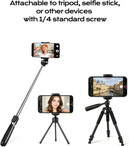 Vista 6 de BMZX Soporte de trípode universal para teléfono con tornillo de 1/4 pulgadas, soporte de teléfono ajustable giratorio de 360 grados para iPhone