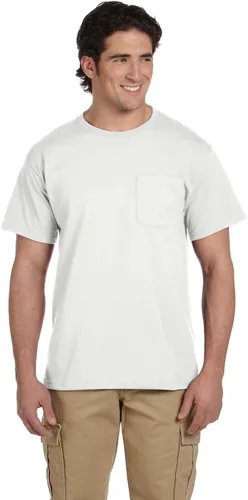 Vista 58 de Jerzees Camiseta pesada con cuello redondo y bolsillo en el pecho para hombre