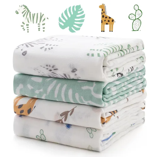 Vista 20 de Momcozy Mantas de muselina para bebé, suaves y sedosas de 47 x 47 pulgadas, mantas transpirables para envolver al recién nacido, para niños y niñas