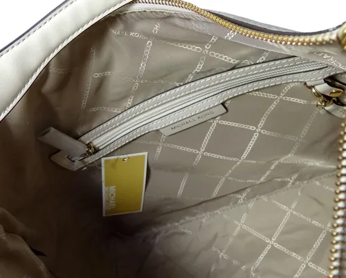 Vista 6 de Michael Kors Sienna - Bolso de hombro convertible de piel granulada, Crema claro