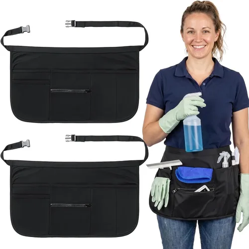 Vista 10 de 6-Pocket Cleaning Apron with Buckle, Splash-Proof Cleaning Caddy Aprons Professional Utility Apron for Cleaning Services, Stain Resistant