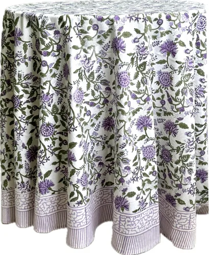 Vista 25 de ATOSII Mantel 100% algodón, Amara, floral, hecho a mano, rectangular, de lino, para cocina, comedor, fiestas, bodas, exteriores, picnics, Pascua