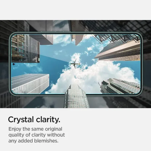 Vista 5 de Spigen Protector de pantalla de vidrio templado [Glas.tR EZ Fit] diseñado para Galaxy S22 Plus [compatible con fundas], paquete de 2 9H Hardness