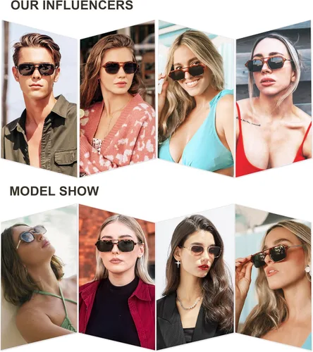 Vista 40 de SOJOS Vintage Polarized Aviator Sunglasses for Women Men 70s Retro Flat Narrow Rectangular Womens Glasses SJ2186