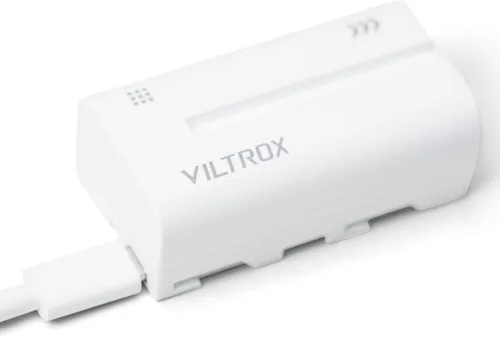 Vista 2 de VILTROX Paquete de 2 baterías recargables de iones de litio con puerto USB-C de 2200 mAh NP-F550 para luz de videoconferencia VILTROX 116T 200T