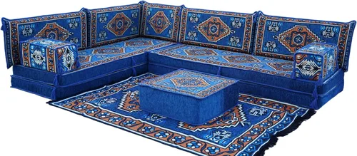 Vista 22 de arabicsofa Juego de Sofá Majlis Árabe de Esquina en Forma de L – Cojín Modular de Piso con Almohadas de Respaldo