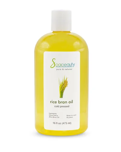 Vista 8 de Soapeauty Aceite de salvado de arroz prensado en frío 100% puro y natural disponible a granel Portador para aceites esenciales, cara, cabello