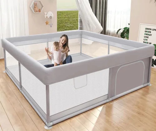 Vista 17 de Hiaksedt Corralito, cerca para bebés y niños pequeños, para interiores y exteriores, con malla transpirable anticaídas (color rosa) Estructura