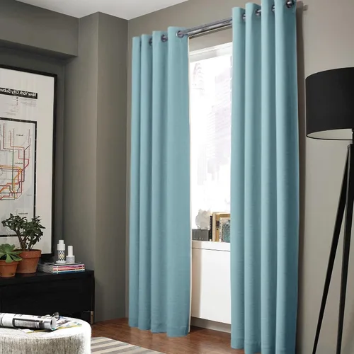 Vista 2 de Gorgeous Home - Panel de cortina de ventana de lino K92 de 1 pieza, liso, con ojales de bronce, 3 capas de forro de espuma, 100% térmica