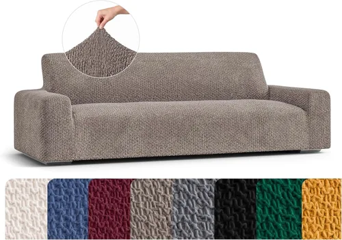 Vista 40 de PAULATO BY GA.I.CO. Funda para sofá, funda de sofá biplaza, funda elástica para sillón, funda de tela de poliéster suave, colección terciopelo Negro