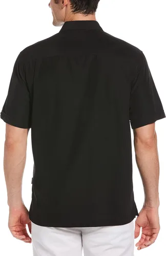 Vista 2 de Cubavera Paneles de inserción de manga corta para hombre con camisa de punto de púa