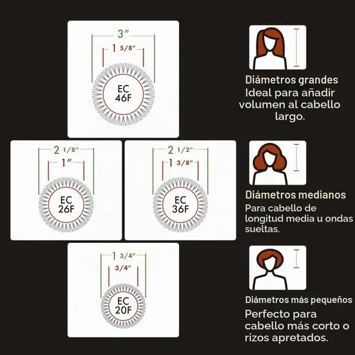 Vista 5 de Olivia Garden Cepillo térmico redondo de cerdas firmes de cerámica ecológica