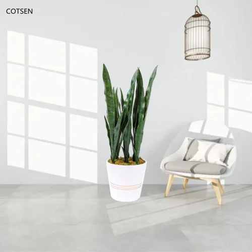 Vista 3 de COTSEN Paquete de 5 plantas artificiales de serpiente, plantas artificiales de agave falsas, sansevieria, sin maceta, de 30 pulgadas, adecuadas
