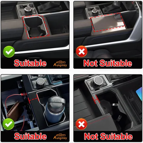 Vista 2 de Aunginsy Caja de almacenamiento de consola central inferior para automóvil compatible con Toyota Tundra 2022-2026, bandeja organizadora