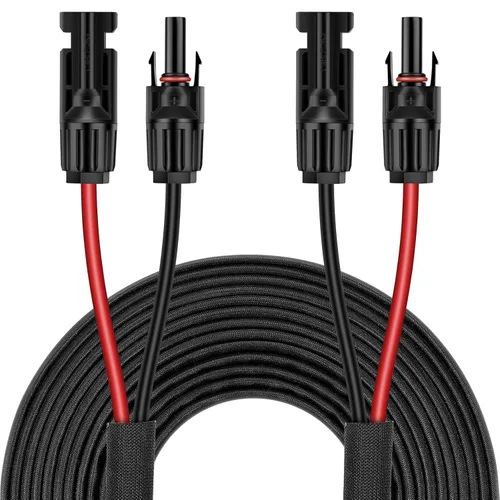 Vista 14 de Cable de extensión de panel solar de 3 pies y 10 AWG con conectores hembra y macho, cable solar para paneles solares, controladores de carga
