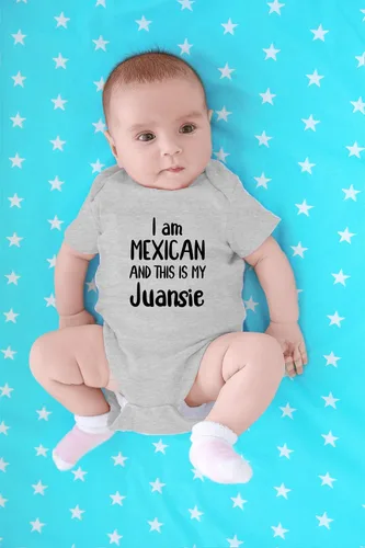 Vista 16 de CBTwear Traje de bebé con texto en inglés "I Am Mexican And This Is My Juansie", ropa de humor unisex