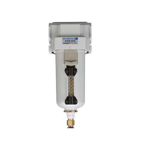 Vista 2 de PneumaticPlus SAFM400-N04BD-MEP Filtro coalescente de aire comprimido, 0.1 micras, 1/2" NPT - Recipiente de metal, drenaje automático, soporte