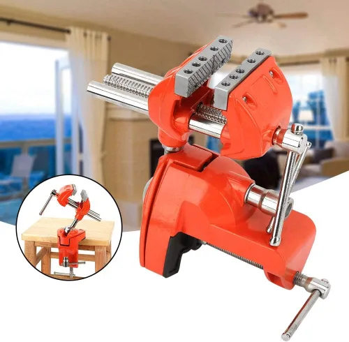 Vista 8 de Oumefar Mini prensa de abrazadera de mesa de aluminio, 2.8 pulgadas de ancho de mandíbula, giratorio de 360 grados, tornillo de banco universal