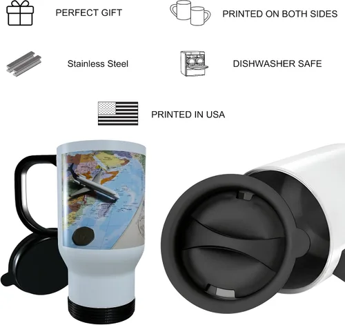 Vista 5 de Vaso de viaje personalizado para añadir foto, texto, nombre en la taza personalizada, impresión en ambos lados, aislado personalizado para hombres