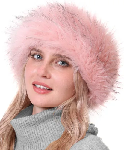 Vista 9 de Diadema de piel sintética con elástico para orejeras de invierno para mujer Negro