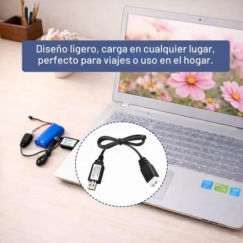 Vista 4 de Reemplazo del cable del cargador USB para 7.4V 2S LiPo batería XH-3P Plug RC Car For SCX24 SCX10 RC Car Gel Blaster Splatter Ball Gun Drone FPV