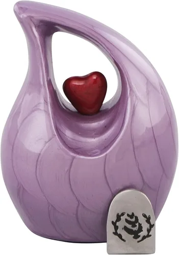 Vista 41 de Urna de cremación Heart of Love para cenizas humanas - Hermosa urna conmemorativa ERN para adultos - ERN decorativa para seres queridos - Urna Negro
