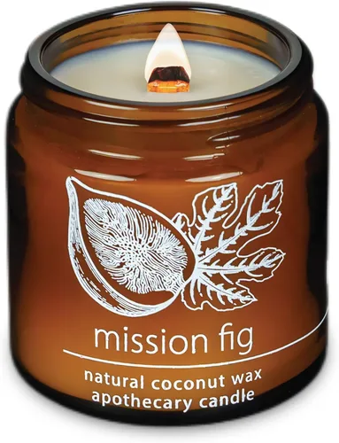 Vista 33 de Vela de mecha de madera agrietada Hemlock Park hecha a mano con cera de coco natural (grande de 16 oz, ámbar) Coconut Apricot Wax Crackling Wood