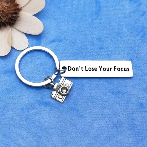 Vista 2 de Llavero de regalo para fotógrafos, amantes de la cámara, llavero Don't Lose Your Focus, regalo de Navidad, graduación, cumpleaños, para fotografía