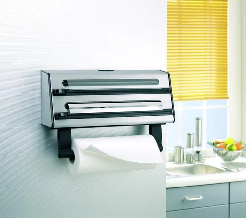 Vista 7 de Emsa Dispensador Triple Rollo "Contura" de Acero Inoxidable, Plata/Negro