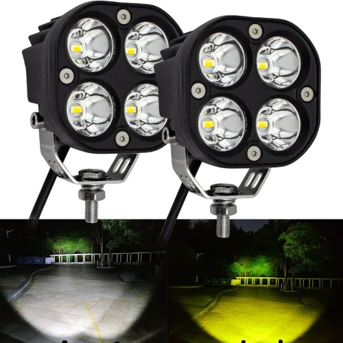 Vista 7 de Luces antiniebla LED rojas para conducción todoterreno, luces de trabajo auxiliares, 2 unidades, 40 W, 3 pulgadas, luces rojas de pesca para caza