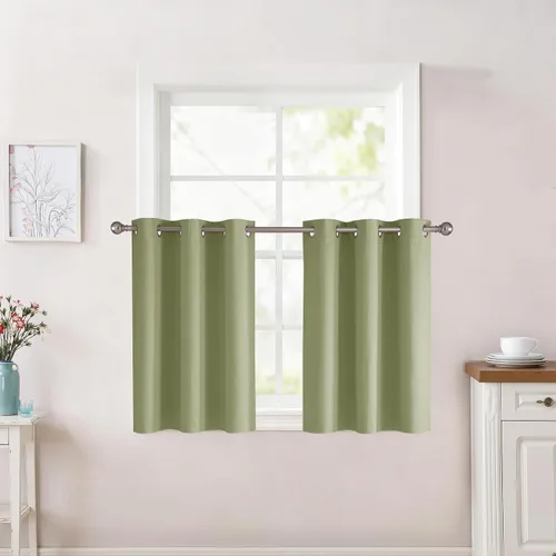 Vista 93 de RYB HOME - Cortinas para armario de 36 pulgadas, cortinas para oscurecer la habitación con ojales resistentes a la oxidación, cortinas de Aqua