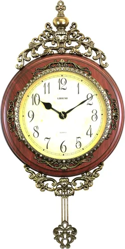 Vista 5 de Reloj de pared de péndulo adornado estilo victoriano