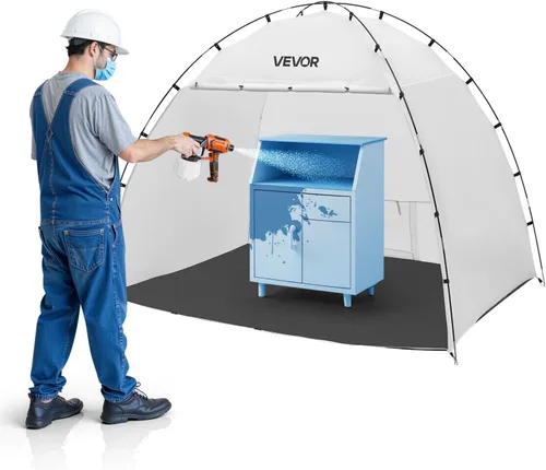 Vista 15 de VEVOR Tienda de Cabina de Pintura Portátil, Tienda de Pintura en Aerosol Portátil Emergente de 28.3 x 28.5 x 29.5 pulgadas con Puerta de Malla