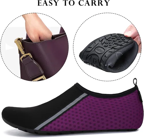 Vista 4 de Zapatos acuáticos para hombre y mujer, de secado rápido, para playa, piscina, natación, buceo, surf, deportes acuáticos, caminar, yoga
