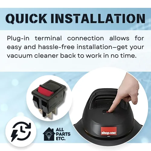Vista 7 de Interruptor de vacío de repuesto para aspiradora Shop Vac – Interruptor basculante de 4 pines para aspiradora, interruptor de encendido y apagado