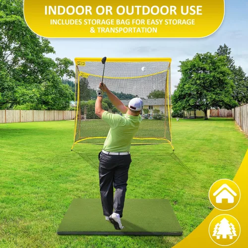 Vista 5 de Golf Hitting Net with Extra Striking Net, Heavy Duty Golf Practice Net for Golfer Backyard Driving Swing, Golf Impact Net Cage Metal Frame with
