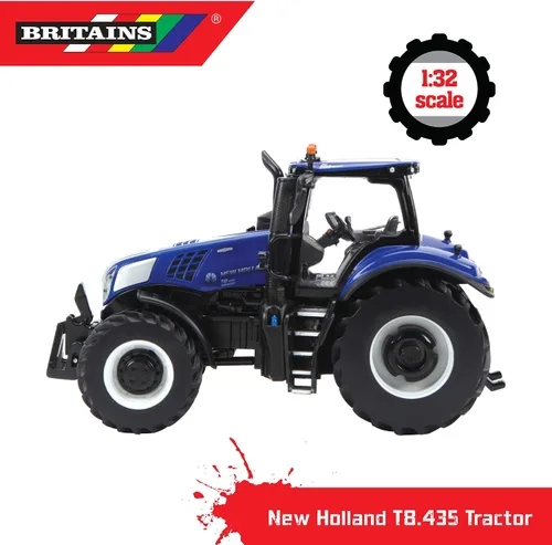 Vista 3 de Britains 1:32 New Holland T8.435 - Juego de tractores coleccionables para niños, tractor de juguete compatible con todos los juguetes de granja a
