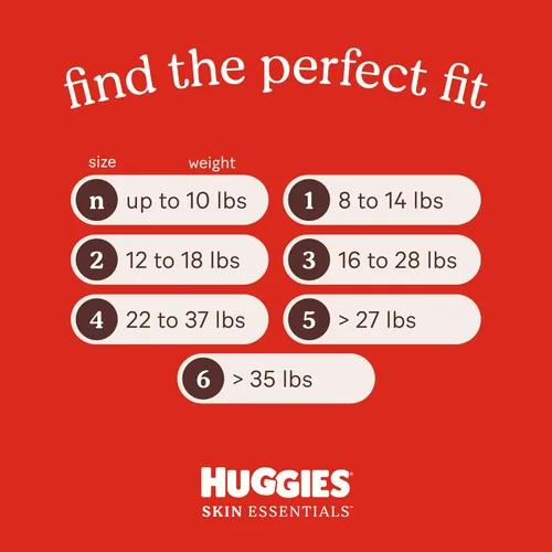 Vista 6 de Huggies Paquete de Skin Essentials: pañales Huggies Skin Essentials, talla 1 (8-14 libras), 204 unidades y toallitas para bebés, 15 paquetes