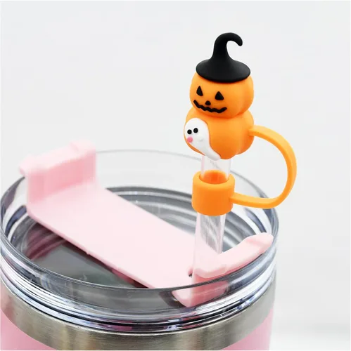 Vista 3 de Tapa de popote para copa Stanley, cubierta de popote compatible con vaso de 30 y 40 onzas con asa, tapas de puntas de popote reutilizables de 0.4