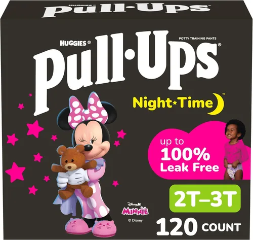 Vista 13 de Pull-Ups pañales de entrenamiento para la noche para niñas, 2T-3T, 68 unidades (el empaque pueden variar)
