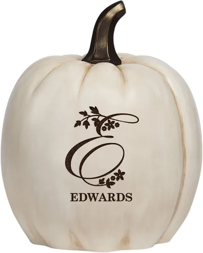 Vista 12 de Let's Make Memories - Lámpara de calabaza con nombre - Adorno de otoño - Calabaza luminosa de uso interior/exterior - Nombre e iniciales