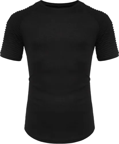 Vista 3 de COOFANDY Camiseta Muscular para Hombre de Manga Raglán Plisada Camiseta de Culturismo para Gimnasio Manga Corta Camisas de Entrenamiento de Moda